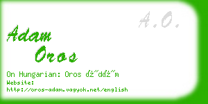 adam oros business card